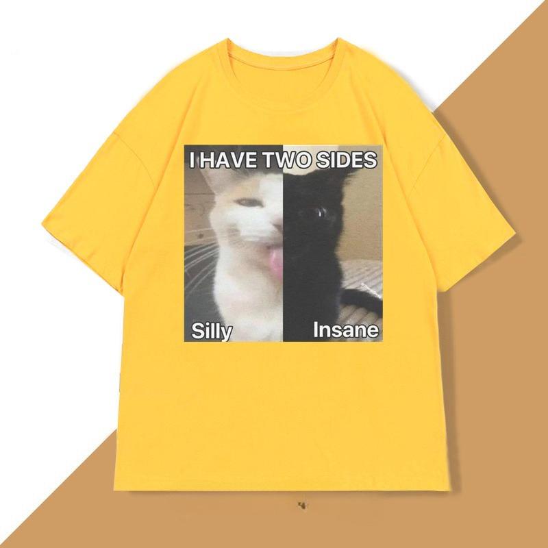 I Have Two Sides Silly and Insane Cat TShirt Funny Meme Weird Printed T Shirts Trendy Cotton Short Sleeve Round Neck Tshirt 4XL
I Have Two Sides Silly and Insane Cat TShirt Funny Meme Weird Printed T Shirts Trendy Cotton Short Sleeve Round Neck Tshirt 4XL