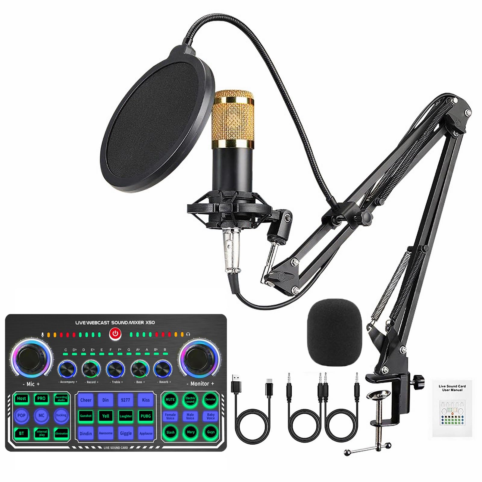 BONKYO X50 Karaoke Set for Home Includes Sound Voice Microphone and Audio Ideal for Live Karaoke and Home Includes Japanese Instructions DJs, Card, чорний
BONKYO X50 Karaoke Set for Home Includes Sound Voice Microphone and Audio Ideal for Live Karaoke and Home Includes Japanese Instructions DJs, Card, чорний