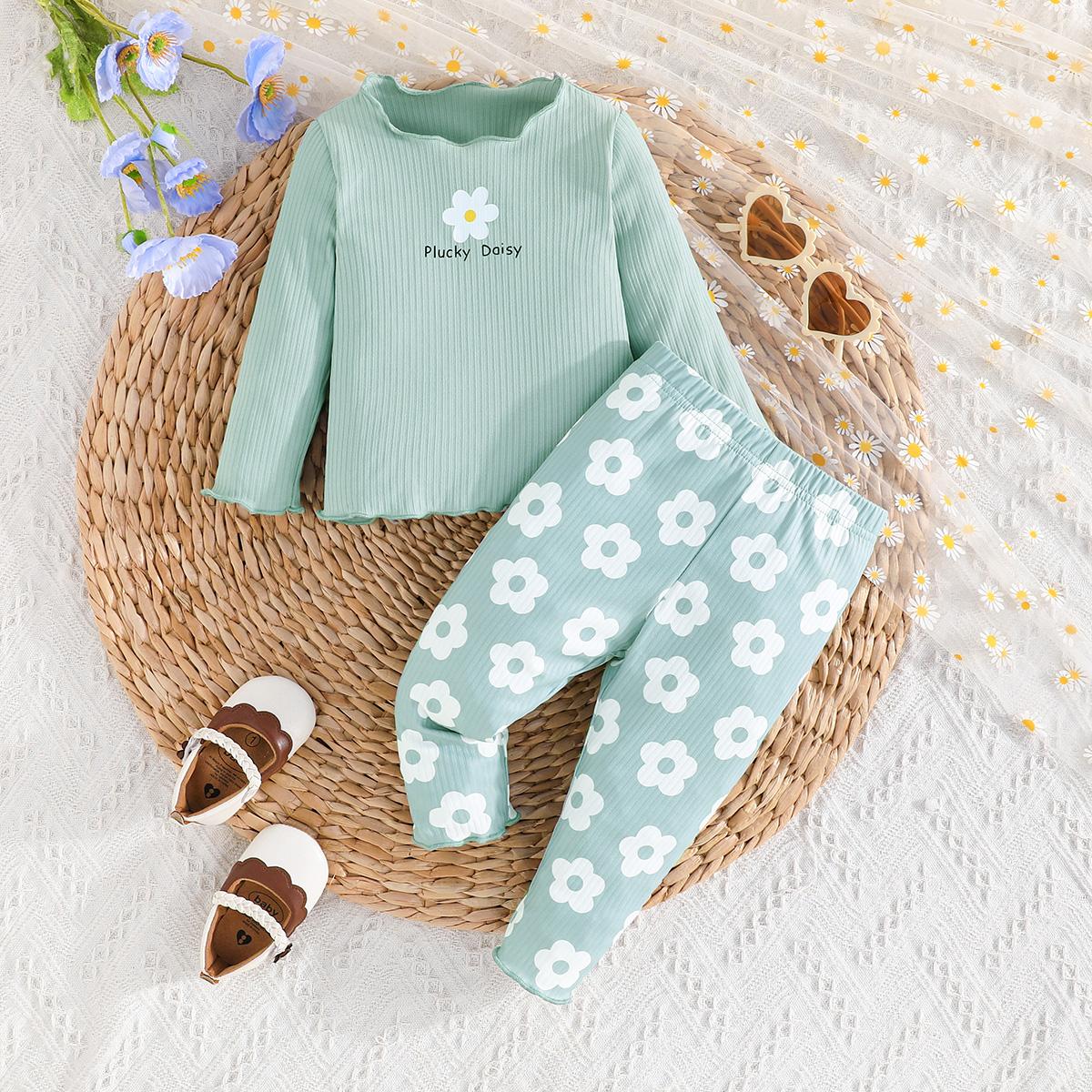 2PCS Baby Girl Floral Print Ribbed Top & Pants Set, Long Sleeve Lettuce Trim Casual Outf 6-9M селадоновый
2PCS Baby Girl Floral Print Ribbed Top & Pants Set, Long Sleeve Lettuce Trim Casual Outf 6-9M селадоновый