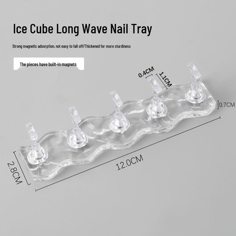 Держатель для тренировочных типсов для ногтей: Прозрачная подставка для кубиков льда с длинным волнистым акриловым основанием
Держатель для тренировочных типсов для ногтей: Прозрачная подставка для кубиков льда с длинным волнистым акриловым основанием