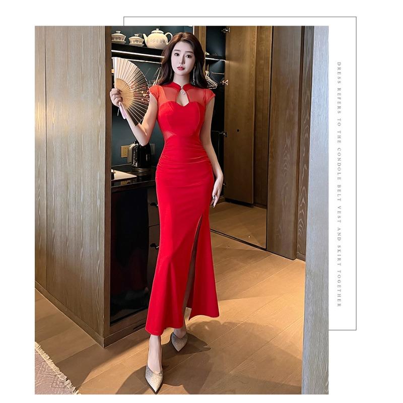 Sexy dress slim mesh split long dress nightclub beauty evening dress cheongsam night work clothes XL червоний
Sexy dress slim mesh split long dress nightclub beauty evening dress cheongsam night work clothes XL червоний