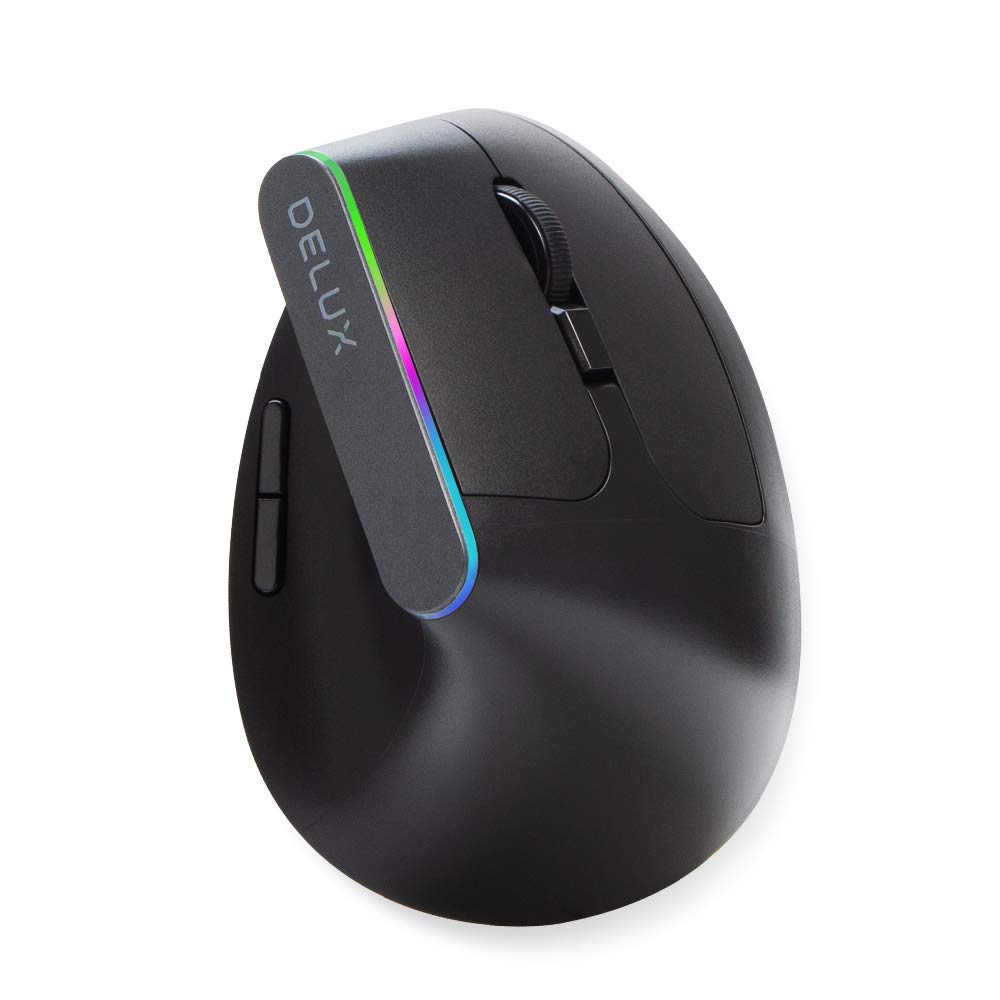 DELUX Ergonomic Mouse Wireless Quiet Vertical Mouse 6 RGB DPI Ergo 57 degree design is for carpal wrist and hand for 2.4G 1600DPI, Buttons, Light,
DELUX Ergonomic Mouse Wireless Quiet Vertical Mouse 6 RGB DPI Ergo 57 degree design is for carpal wrist and hand for 2.4G 1600DPI, Buttons, Light,