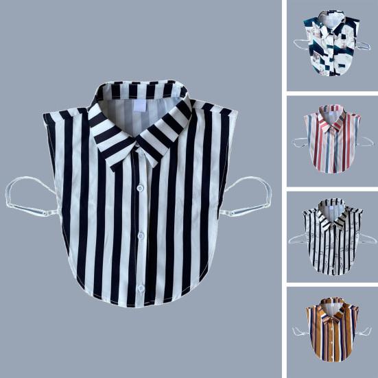 Shirt Fake Collar Adjustable Strap Anti-slip Striped Printed Turn-down Collar Button Unisex Commute Formal Style Business Collar Inside Fake Shirt
Shirt Fake Collar Adjustable Strap Anti-slip Striped Printed Turn-down Collar Button Unisex Commute Formal Style Business Collar Inside Fake Shirt