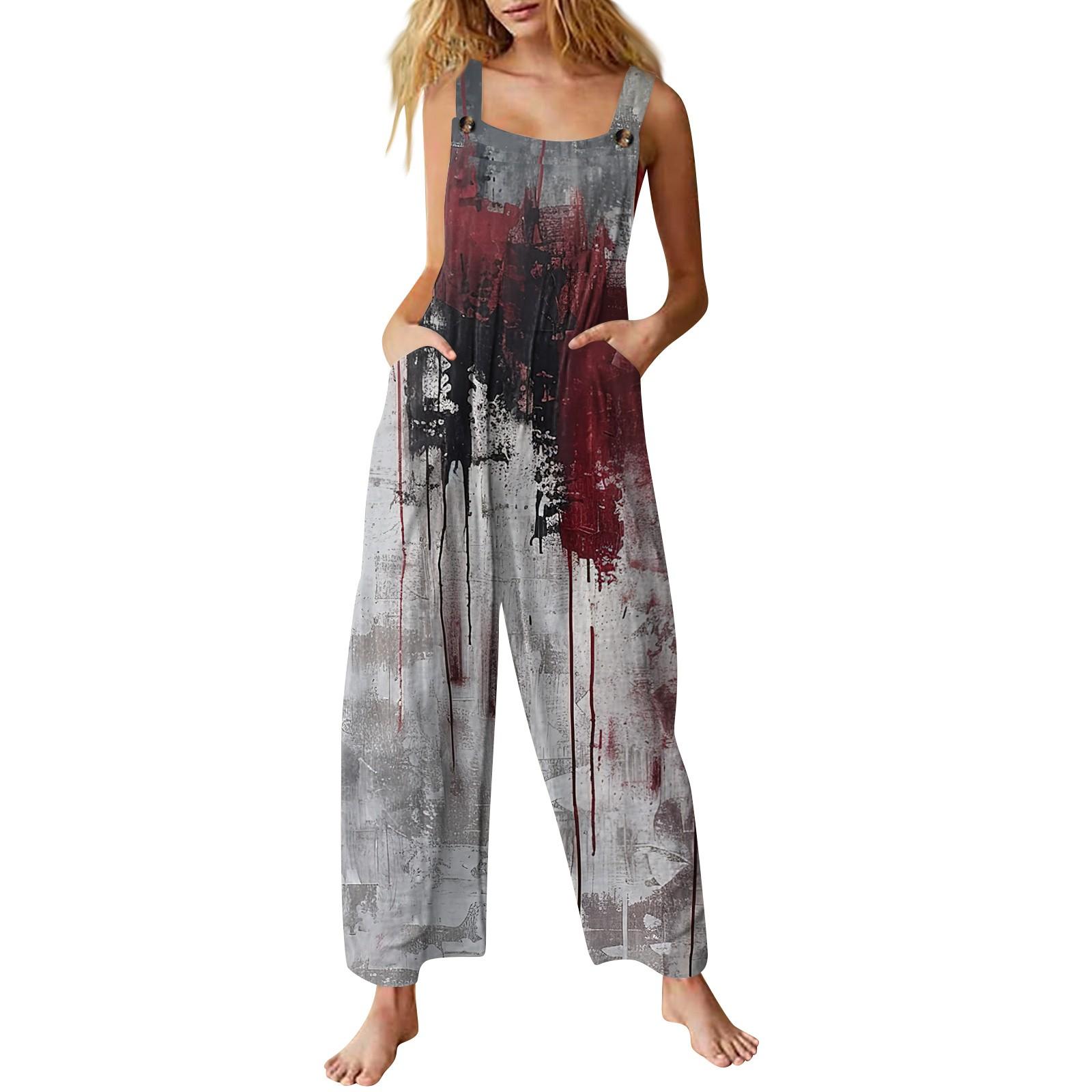 Женский комбинезон с принтом, повседневный свободный комбинезон XL
Женский комбинезон с принтом, повседневный свободный комбинезон XL