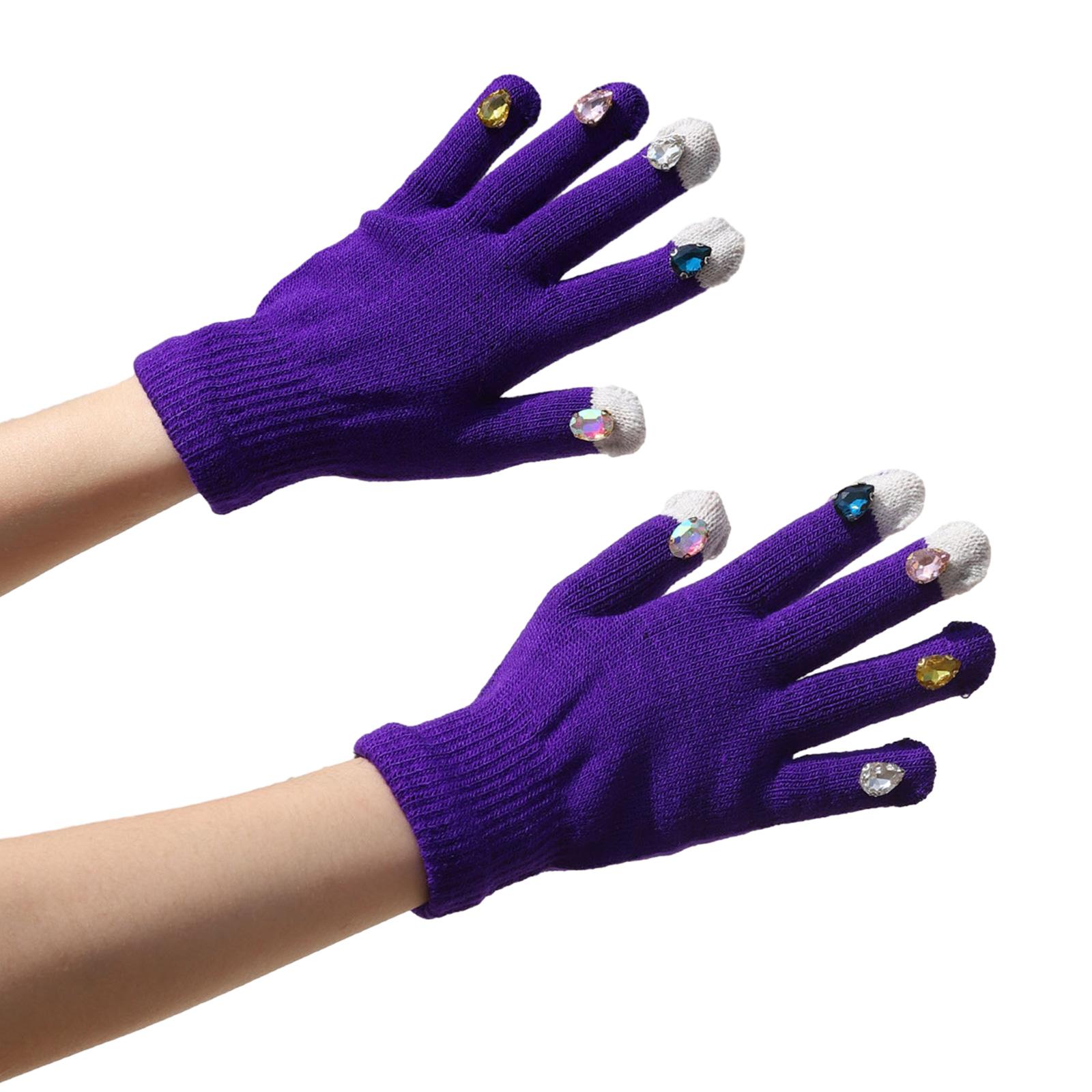 Winter Warm Stretchy Mittens Adult Color Rhinestone Knitted Full Finger Gloves Knit Gloves for Cold Weather Cycling фиолетовый
Winter Warm Stretchy Mittens Adult Color Rhinestone Knitted Full Finger Gloves Knit Gloves for Cold Weather Cycling фиолетовый