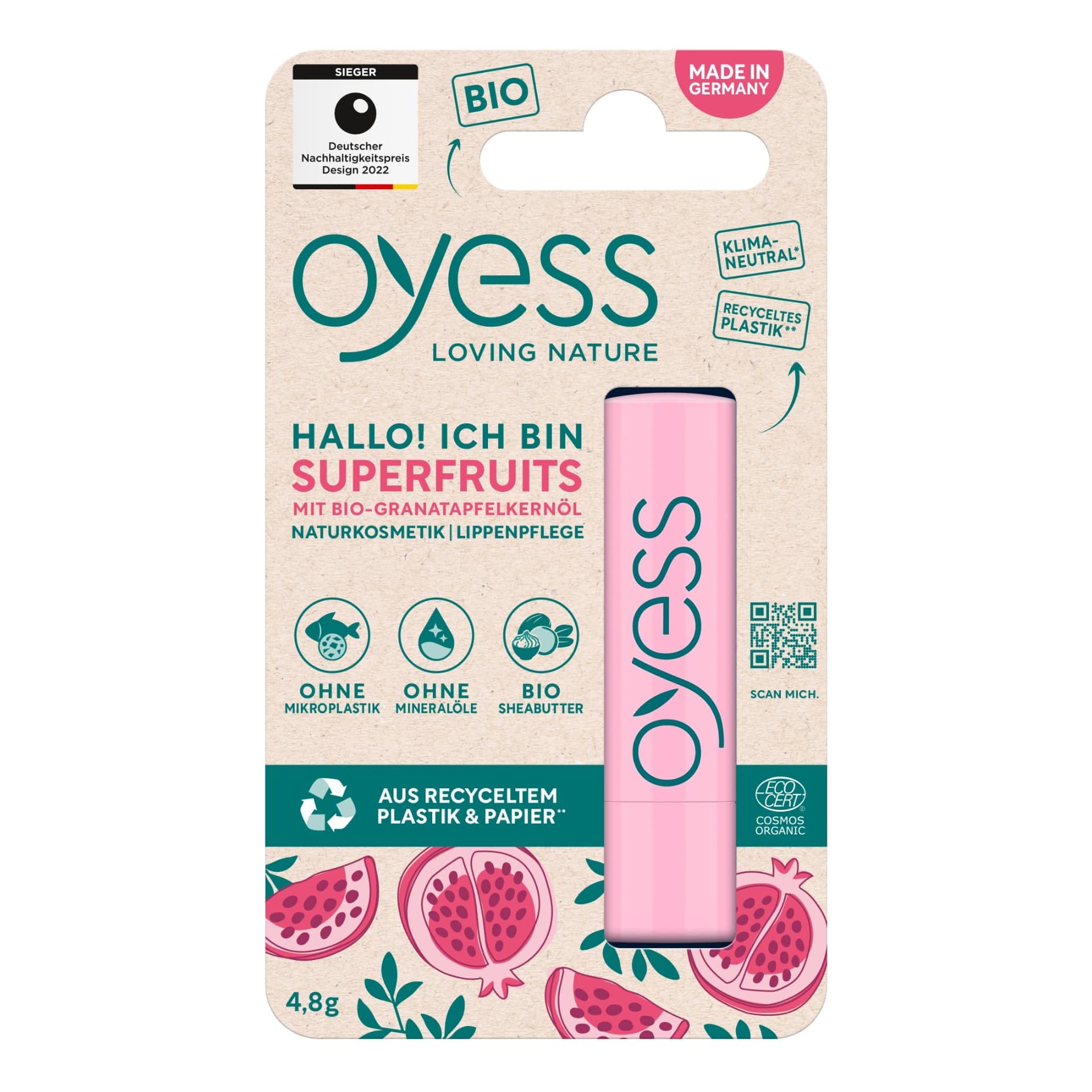 Бальзам для губ Oyess Super Fruit Naturally Derived Увлажняющий Увлажняющий Увлажняющий Губ (4.8g)/Органический
Бальзам для губ Oyess Super Fruit Naturally Derived Увлажняющий Увлажняющий Увлажняющий Губ (4.8g)/Органический