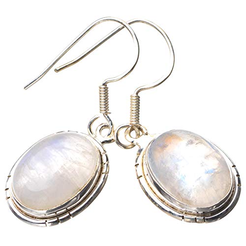 StarGems® Natural Rainbow Moonstone Handmade 925 Sterling Silver Earrings 1.5 E0714 
StarGems® Natural Rainbow Moonstone Handmade 925 Sterling Silver Earrings 1.5 E0714
