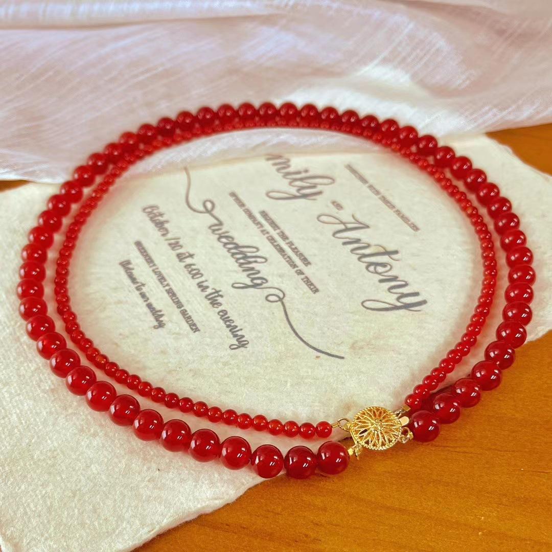 Vintage High-Quality Glass Strip Natural Pigeon Blood Red Chalcedony Double-Layer Collarbone Chain Neck Chain Red Agate
Vintage High-Quality Glass Strip Natural Pigeon Blood Red Chalcedony Double-Layer Collarbone Chain Neck Chain Red Agate