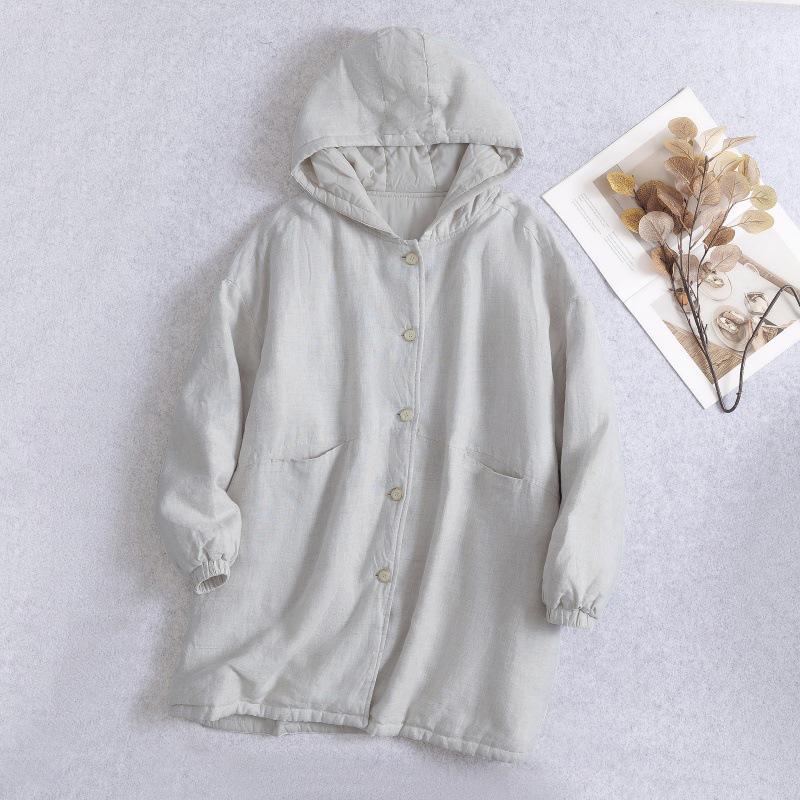 2025 Autumn/Winter Plus Size Cotton Linen Hooded Mid-Length Coat - Thick, Warm, Artistic Outerwear XL
2025 Autumn/Winter Plus Size Cotton Linen Hooded Mid-Length Coat - Thick, Warm, Artistic Outerwear XL