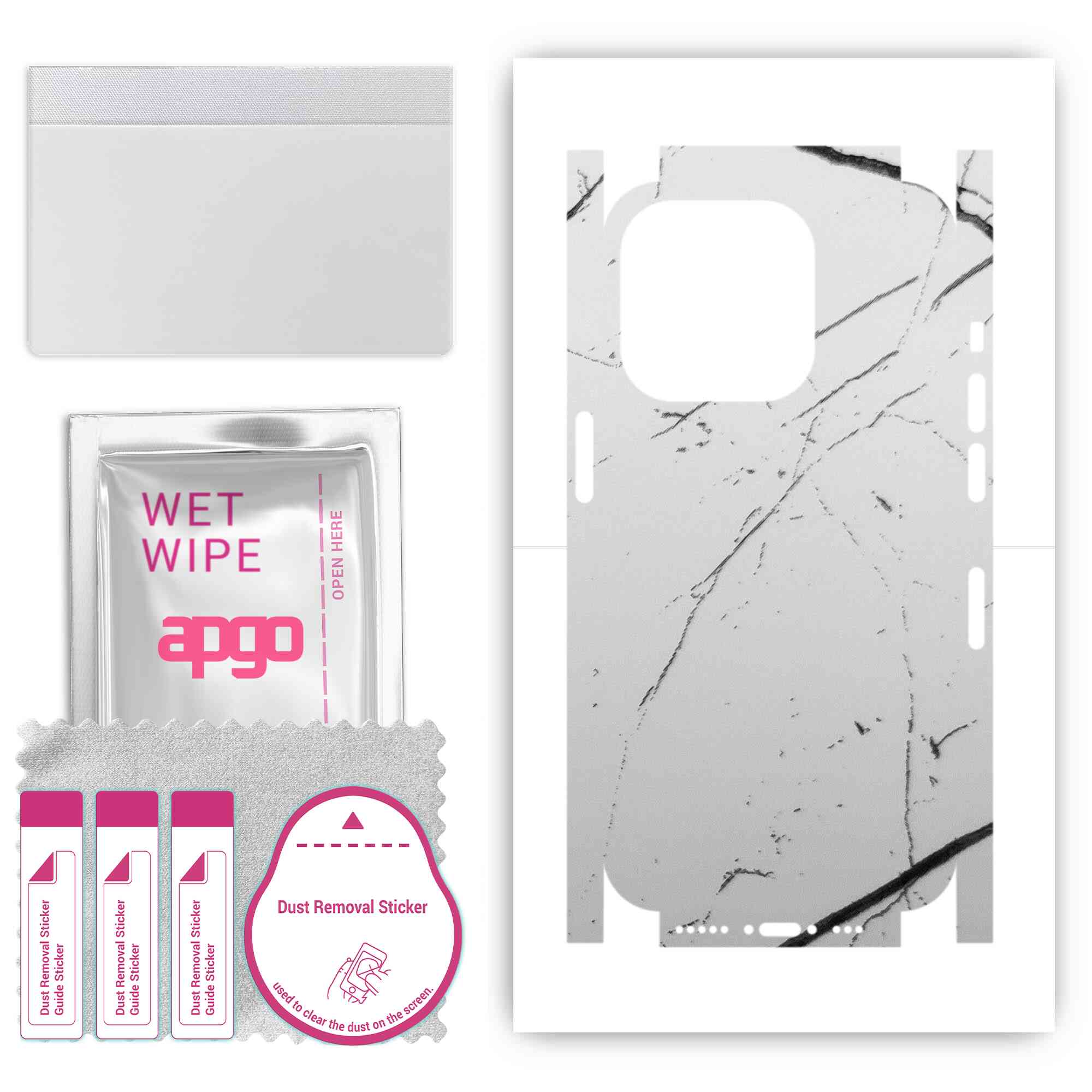 Apgo Protective Skin Sticker for the back+sides compatible with Apple iPhone 14 Pro, Full Wrap Film, Foil, Vinyl - Pattern White Marble
Apgo Protective Skin Sticker for the back+sides compatible with Apple iPhone 14 Pro, Full Wrap Film, Foil, Vinyl - Pattern White Marble