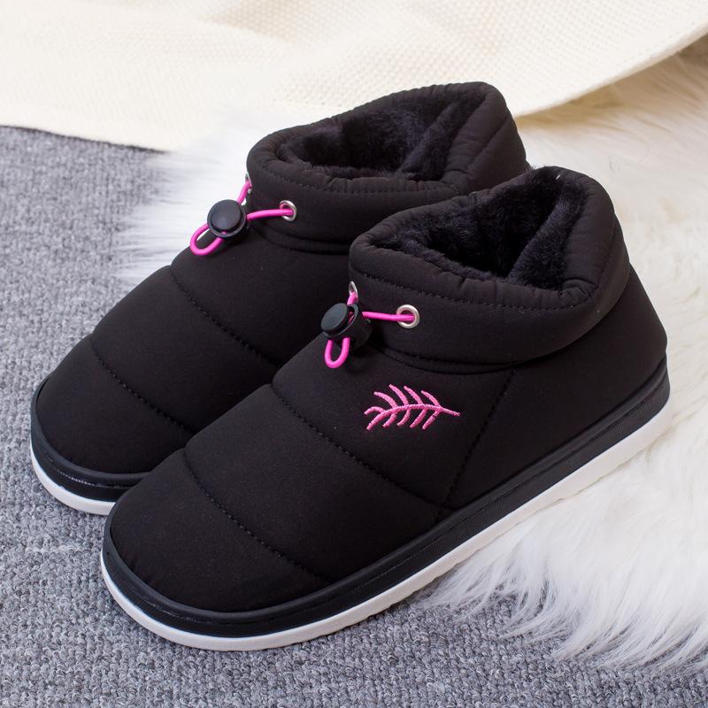 Зимние износостойкие хлопковые тапочки на каблуке-мешке, мужские теплые и непромокаемые пушистые туфли из хлопка, женская обувь с начесом и утолщенной подошвой, импортная торговая обувь 38-39