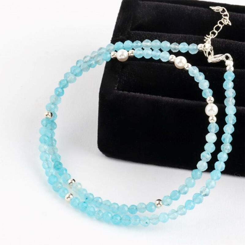 Bead necklace, sky blue, Southeast Asian vacation look, silver ball, translucent Sky Blue
Bead necklace, sky blue, Southeast Asian vacation look, silver ball, translucent Sky Blue