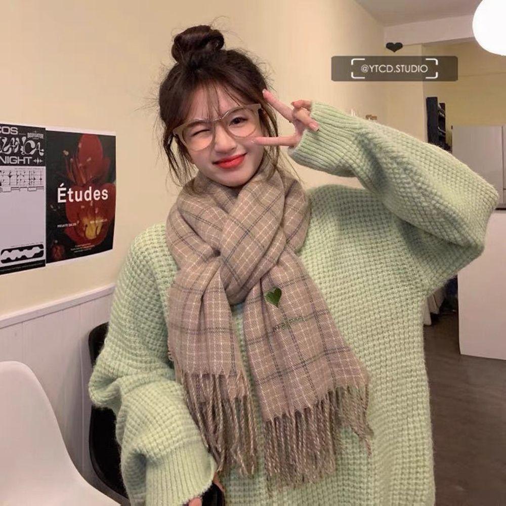 Thickened Winter Lattice Love Heart Korean Style Shawls Plaid Scarves Grid Wraps Knitted Shawls
Thickened Winter Lattice Love Heart Korean Style Shawls Plaid Scarves Grid Wraps Knitted Shawls