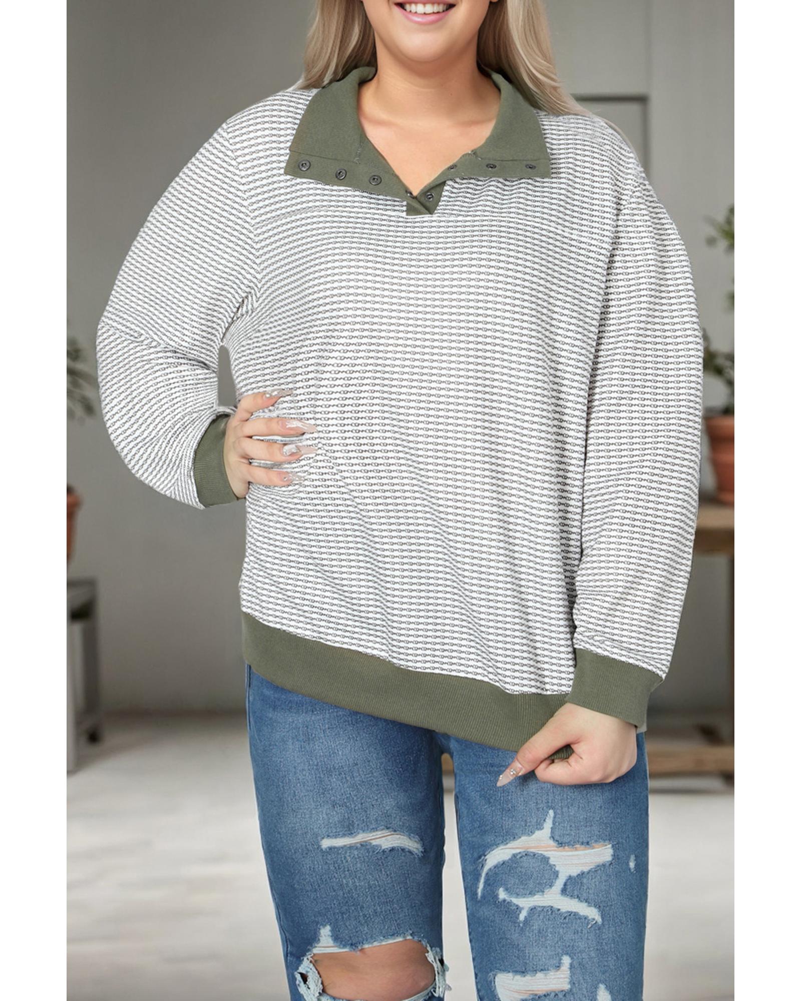 Azura Exchange Green Striped Contrasting Trim Plus Size Henley Pullover 2X зелёный
Azura Exchange Green Striped Contrasting Trim Plus Size Henley Pullover 2X зелёный