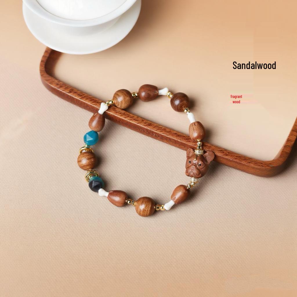 Sandalwood Bracelet: Charming Dog Guardian with Colorful Gemstones & Puppy Carvings – A Gift with Auspicious Meaning
Sandalwood Bracelet: Charming Dog Guardian with Colorful Gemstones & Puppy Carvings – A Gift with Auspicious Meaning