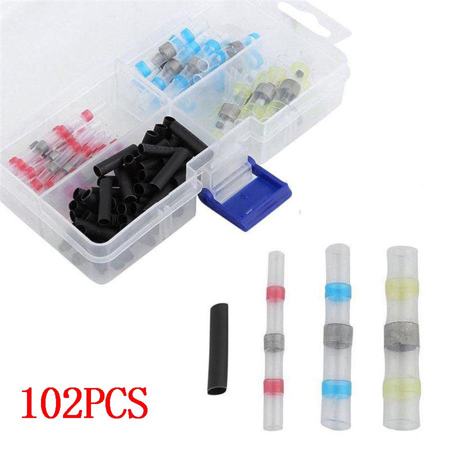 102PCS Heat Shrink Butt Crimp Terminals Waterproof Solder Seal Electrical Butt Connectors Wire Cable Splice Terminal Kit
102PCS Heat Shrink Butt Crimp Terminals Waterproof Solder Seal Electrical Butt Connectors Wire Cable Splice Terminal Kit