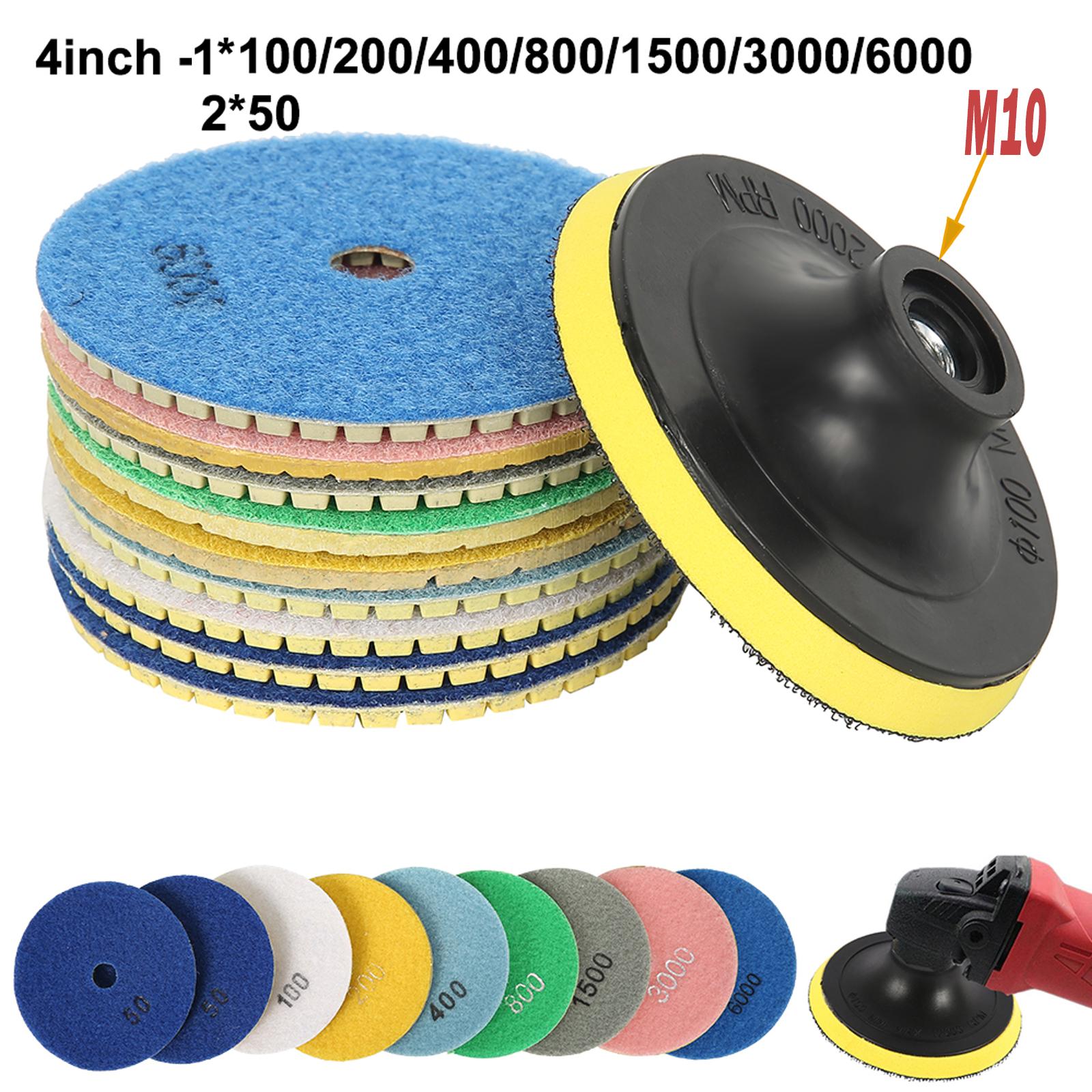 10-16pcs 4 inch Diamond Polishing Pads Kit Wet/Dry Buff Disc Abrasive Grinding Discs Set for Granite Concrete Glass Polishing multi-tool&4 inches
10-16pcs 4 inch Diamond Polishing Pads Kit Wet/Dry Buff Disc Abrasive Grinding Discs Set for Granite Concrete Glass Polishing multi-tool&4 inches