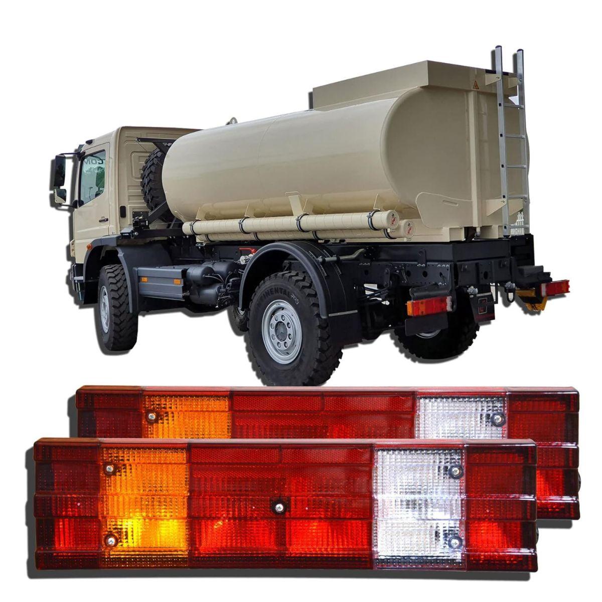 Комплект из 2 задних комбинированных фонарей с патроном – 24 В – для Mercedes Actros MP2 и MP3, Atego, Axor красный/янтарь
Комплект из 2 задних комбинированных фонарей с патроном – 24 В – для Mercedes Actros MP2 и MP3, Atego, Axor красный/янтарь