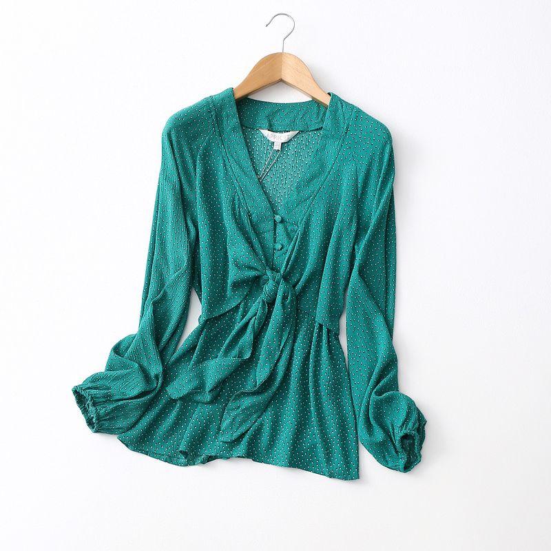 Export Tail Order Elegant V Neck Waist Trimming Ruffles Dot Knotted Viscose Shirt Drape Long Sleeves Tops Women Green Euro -12 (Bust size 98)
Export Tail Order Elegant V Neck Waist Trimming Ruffles Dot Knotted Viscose Shirt Drape Long Sleeves Tops Women Green Euro -12 (Bust size 98)