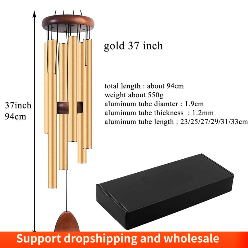 Metal Windchime Aluminum Windbell Wind Chimes 6 Rods Chimes Home Decoration Craft Patio Black
Metal Windchime Aluminum Windbell Wind Chimes 6 Rods Chimes Home Decoration Craft Patio Black