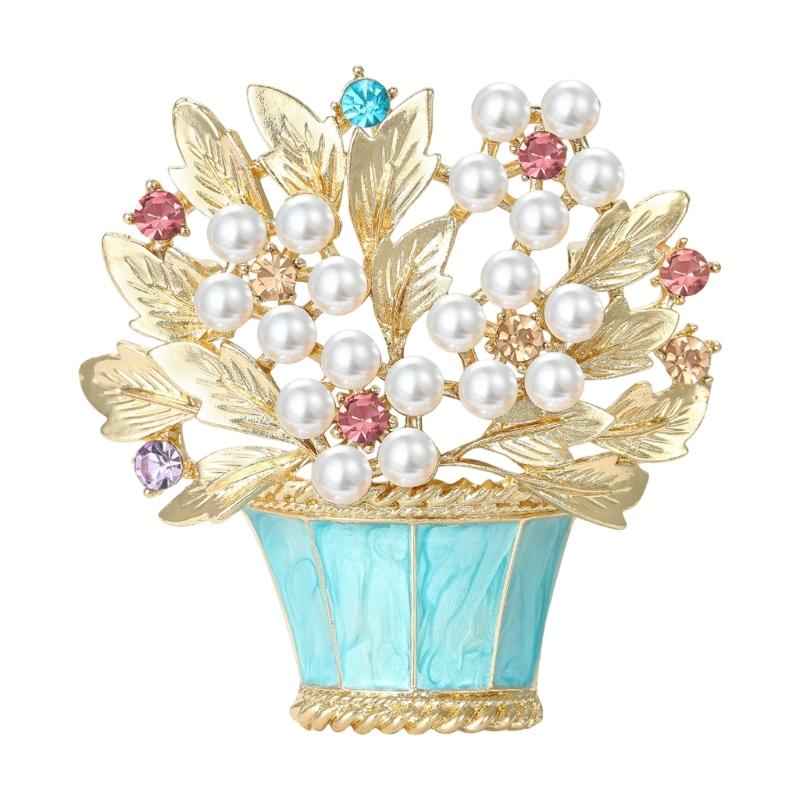 Alloy Brooch Featuring Exquisite Flower Basket Design Secure Pin Clasp for Daily Work Special Event Ideal Gift синій
Alloy Brooch Featuring Exquisite Flower Basket Design Secure Pin Clasp for Daily Work Special Event Ideal Gift синій