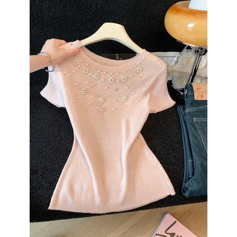 2026 Summer Knit T-Shirt with Rhinestones & 3D Pearls - Slim Fit, Luxury Feel. One Size рожевий
2026 Summer Knit T-Shirt with Rhinestones & 3D Pearls - Slim Fit, Luxury Feel. One Size рожевий
