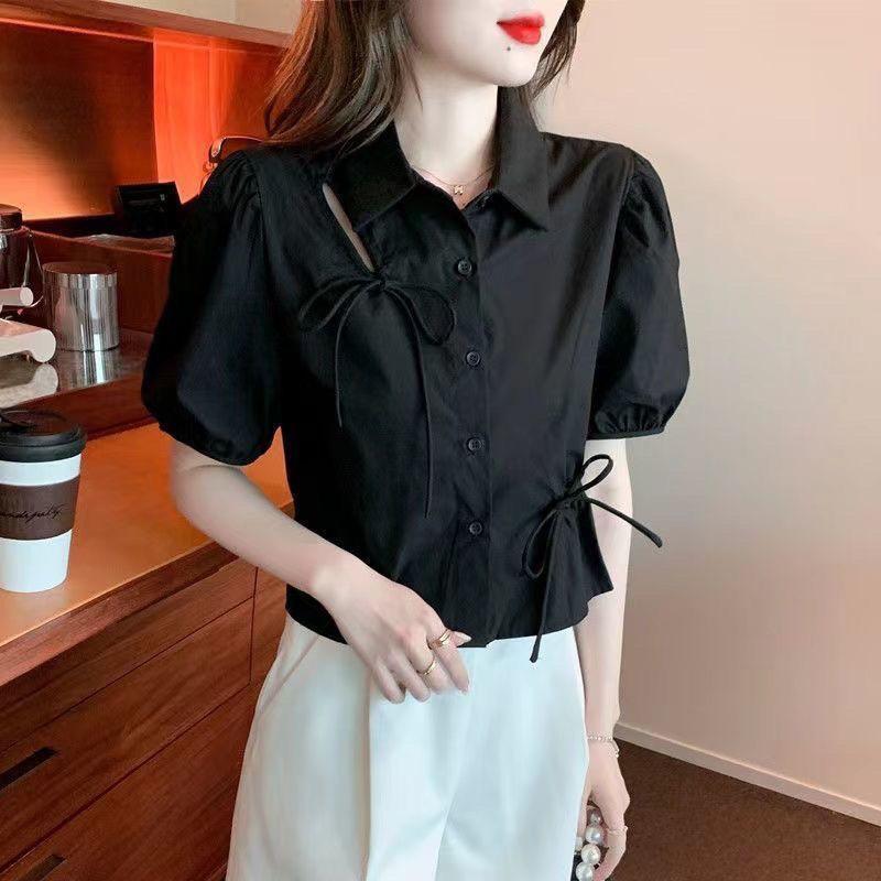 WTEMPO Brand Летняя женская однотонная рубашка с короткими рукавами и бантом, с завязками на шее и короткими топами с баской S чёрный
WTEMPO Brand Летняя женская однотонная рубашка с короткими рукавами и бантом, с завязками на шее и короткими топами с баской S чёрный