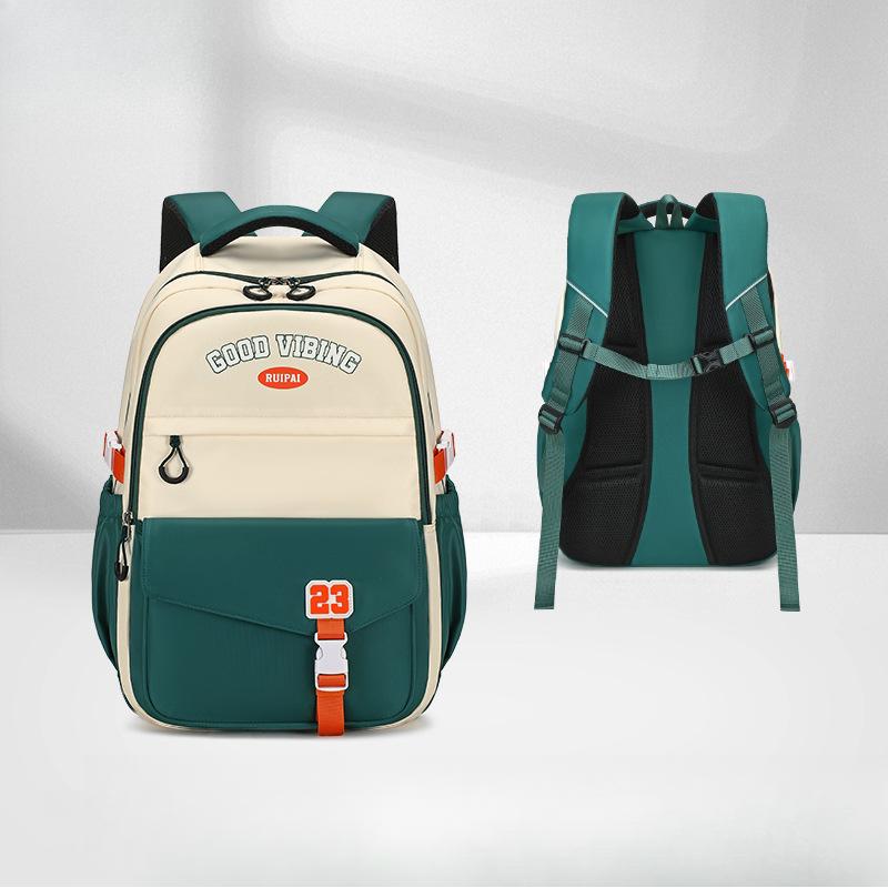 Простые рюкзаки для девочек, рюкзаки большой вместимости с контрастными цветами и рюкзаки с защитой спины для учеников средней школы