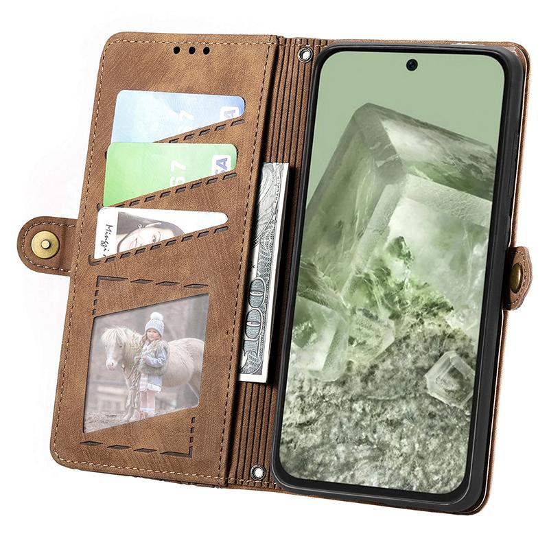 For Google Pixel 8a Zipper Wallet Case Geometry Lines Leather Phone Cover with Strap Brown
For Google Pixel 8a Zipper Wallet Case Geometry Lines Leather Phone Cover with Strap Brown