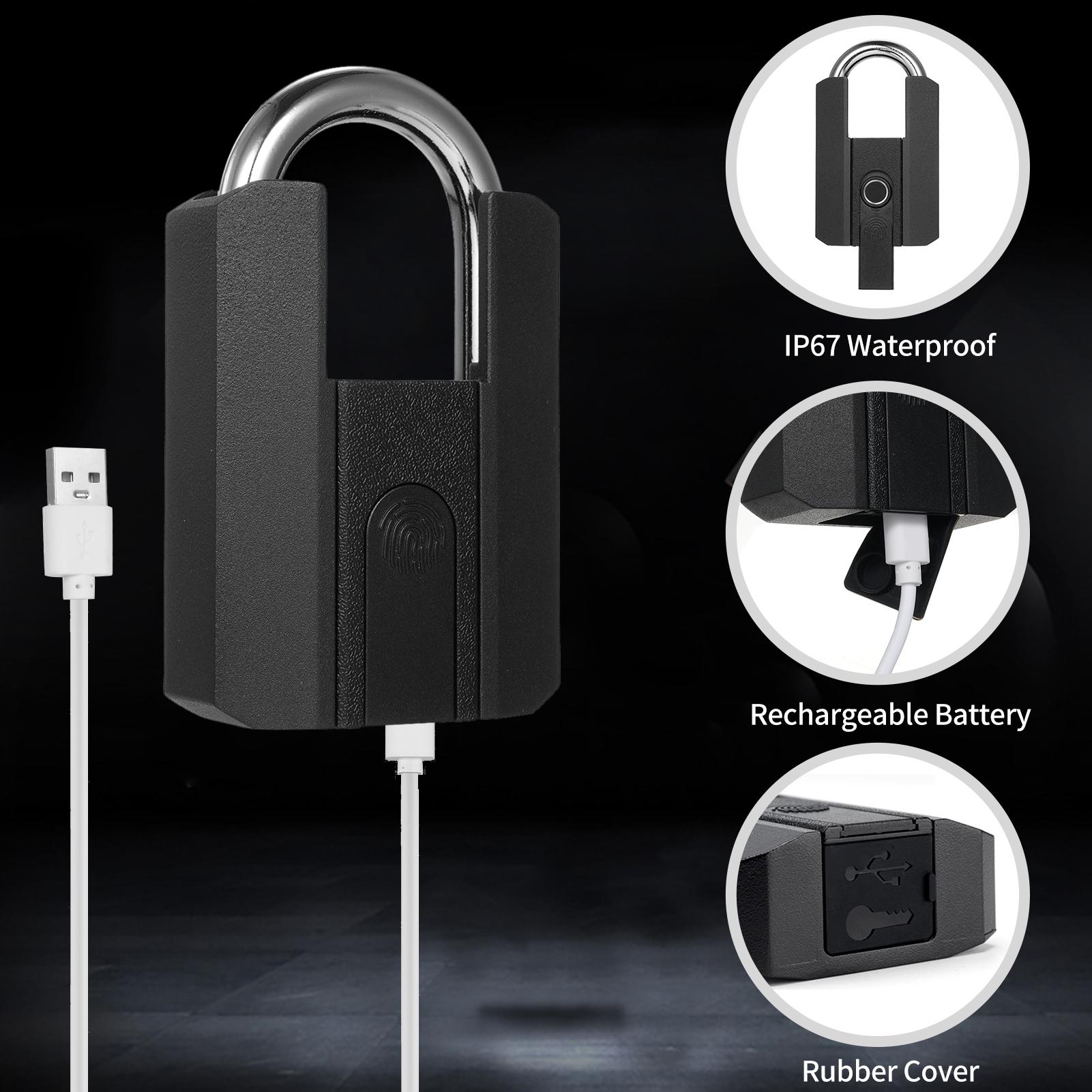 Heavy Duty Fingerprint Padlock with APP Waterproof Smart Lock with Key for Warehouse Fence Outdoor Gate Rechargeable чёрный
Heavy Duty Fingerprint Padlock with APP Waterproof Smart Lock with Key for Warehouse Fence Outdoor Gate Rechargeable чёрный