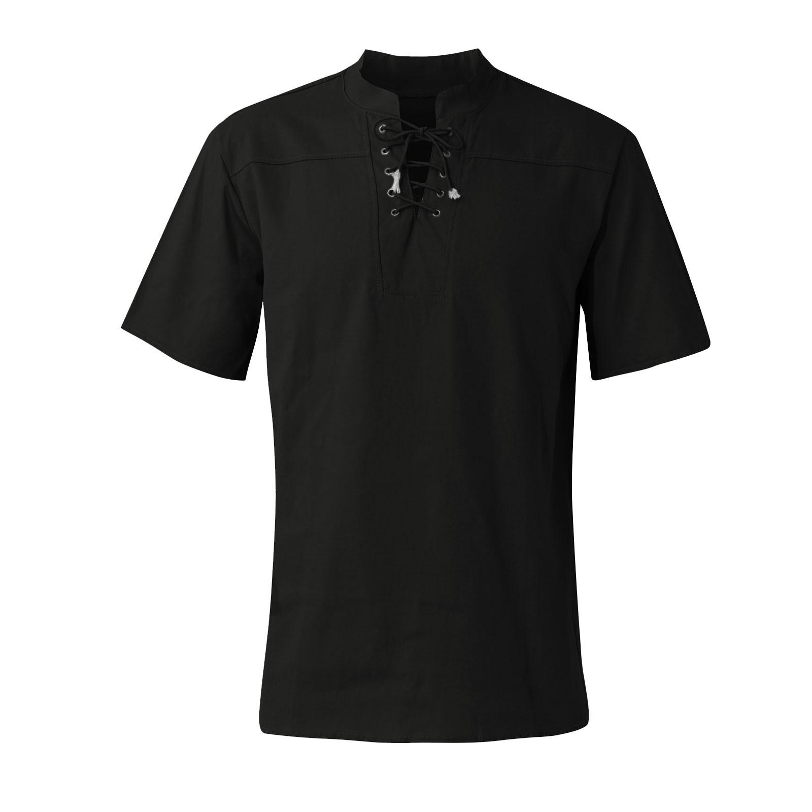 Men s Color Retro Lace-Up Collar Casual V-Neck Drawstring Short Sleeve Shirt Top XXL чёрный
Men s Color Retro Lace-Up Collar Casual V-Neck Drawstring Short Sleeve Shirt Top XXL чёрный