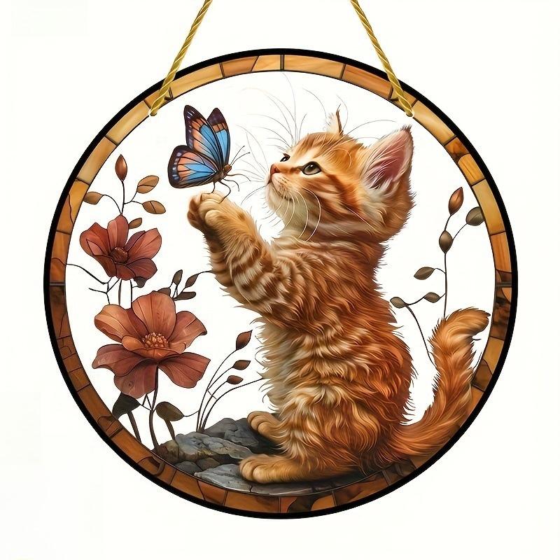 Lively and Lovely Pet Cat Stained Suncatcher-Round Acrylic Translucent Hanging-Porch, Door, Home, Garden, Yard Room Decor-Ideal Gift 20*20cm
Lively and Lovely Pet Cat Stained Suncatcher-Round Acrylic Translucent Hanging-Porch, Door, Home, Garden, Yard Room Decor-Ideal Gift 20*20cm