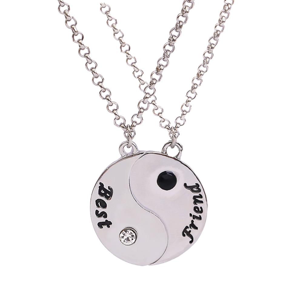 New Best Friends Yin Yang Taiji Pendant Necklace Set For 2 BFF Jewelry Taichi Round Crystal Choker For Bestie Friendship Gift 50cm
New Best Friends Yin Yang Taiji Pendant Necklace Set For 2 BFF Jewelry Taichi Round Crystal Choker For Bestie Friendship Gift 50cm