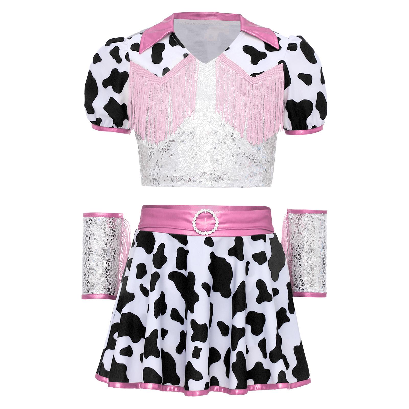Girls Cowgirl Outfit Sequins Crop Top Fringed Shorts Skirt Rhinestone Ring Belt Tassel Wrist Cuffs Set 3-4 Years рожевий
Girls Cowgirl Outfit Sequins Crop Top Fringed Shorts Skirt Rhinestone Ring Belt Tassel Wrist Cuffs Set 3-4 Years рожевий