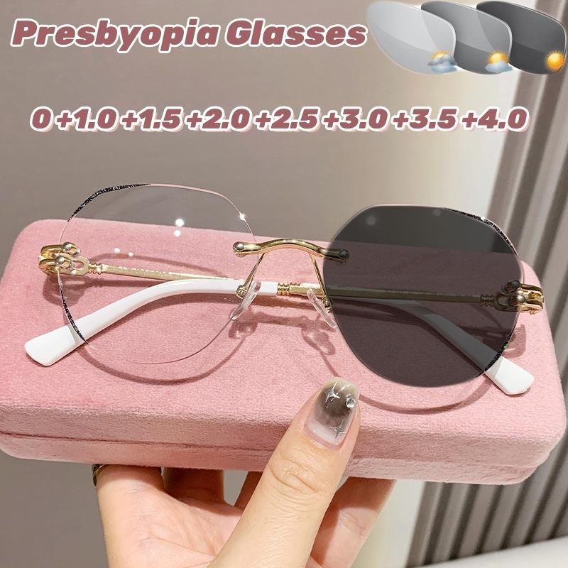 Anti Blue Light High-definition Far Sight Eyeglasses Photochromic Frameless Reading Glasses Fashion Cut Edge Reading Eyewear 0
Anti Blue Light High-definition Far Sight Eyeglasses Photochromic Frameless Reading Glasses Fashion Cut Edge Reading Eyewear 0