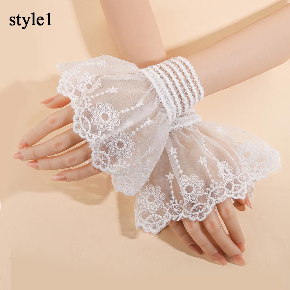 Fashion All-match Ruffle Fake Sleeves Lace Elegant Decorative Hand Sleeve Flower Mesh Fake Flared Sleeves Detachable False Cuffs
Fashion All-match Ruffle Fake Sleeves Lace Elegant Decorative Hand Sleeve Flower Mesh Fake Flared Sleeves Detachable False Cuffs