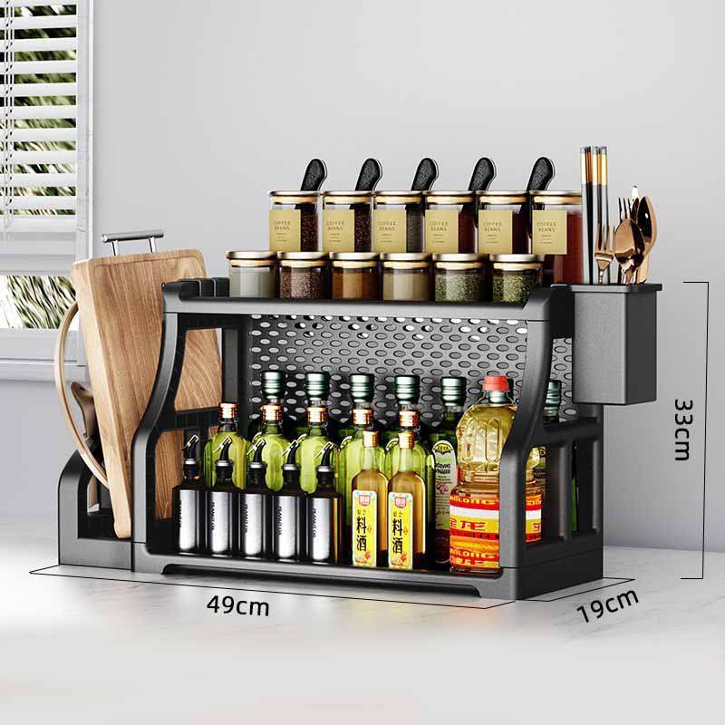 WTEMPO Бытовая кухонная стойка для хранения приправ Пластиковая столешница для приправ Кухонная утварь Многослойный функциональный держатель для ножей 2 Tier
WTEMPO Бытовая кухонная стойка для хранения приправ Пластиковая столешница для приправ Кухонная утварь Многослойный функциональный держатель для ножей 2 Tier