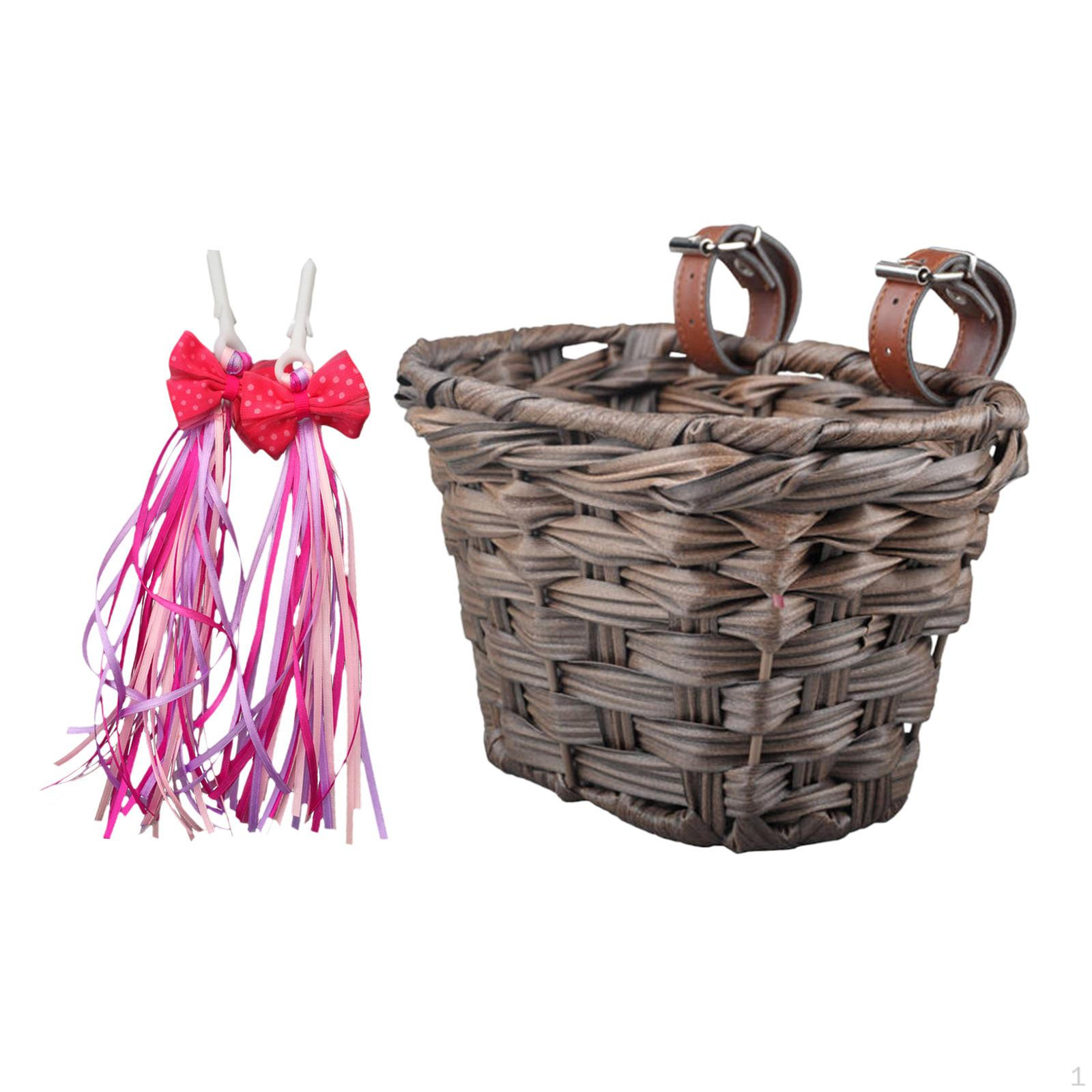 Adventure Bike Basket with Detachable Front Handlebar Design Dark Brown Basket_Pink Ribbons
Adventure Bike Basket with Detachable Front Handlebar Design Dark Brown Basket_Pink Ribbons