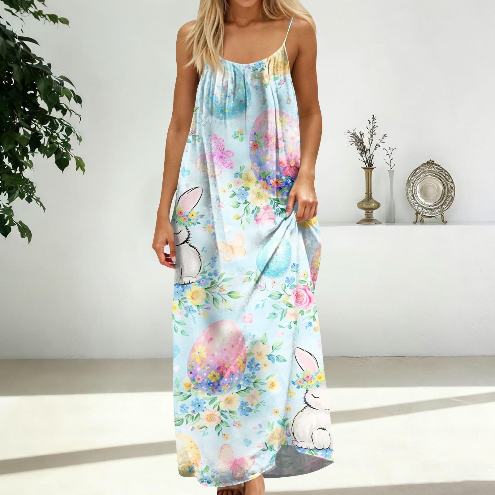 Women s Fashion Backless Spaghetti Strap Casual Loose-Fit Easter Print Dress XXL ціан
Women s Fashion Backless Spaghetti Strap Casual Loose-Fit Easter Print Dress XXL ціан