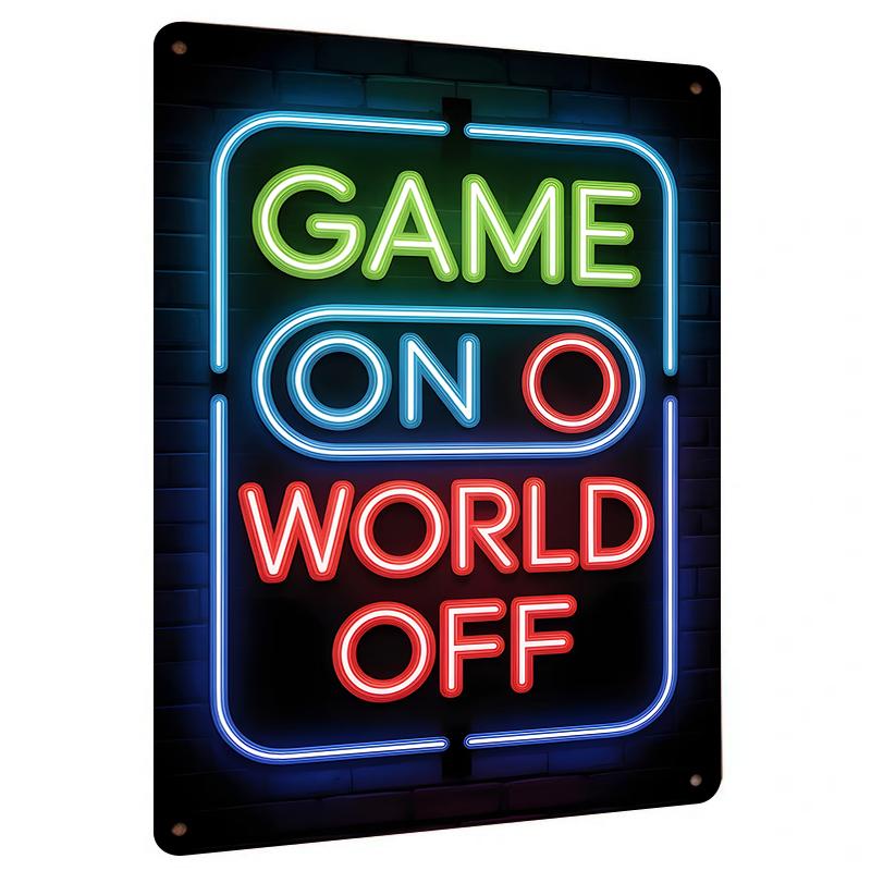 Game On World Off Custom Neon Style Metal Tin Sign for Game Room Decor Mancave Wall Art 20x30cm(7.8x11.8inch)
Game On World Off Custom Neon Style Metal Tin Sign for Game Room Decor Mancave Wall Art 20x30cm(7.8x11.8inch)