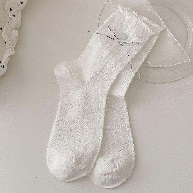Ladies Summer Bow Sweet Love Button Ballet Style Boneless Drum Pile Cotton Socks 1 pair білий
Ladies Summer Bow Sweet Love Button Ballet Style Boneless Drum Pile Cotton Socks 1 pair білий