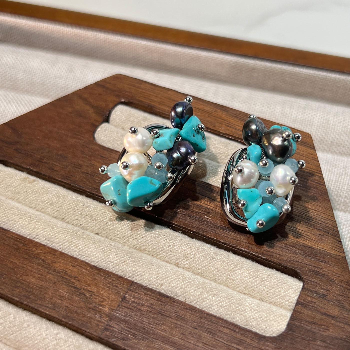Exquisite Handmade Turquoise & Amethyst S925 Earrings - Vintage Design, Light Luxury for Women
Exquisite Handmade Turquoise & Amethyst S925 Earrings - Vintage Design, Light Luxury for Women