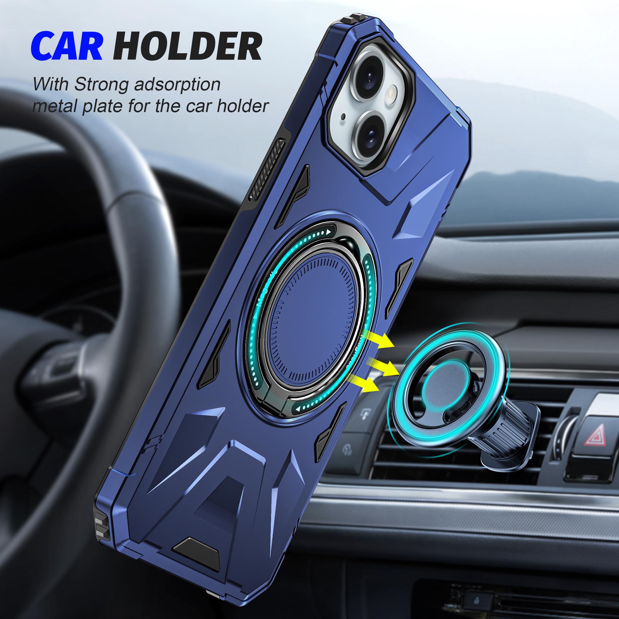For iPhone 13/14 6.1 inch Magnetic Phone Case TPU+PC Kickstand Protective Cover Navy Blue
For iPhone 13/14 6.1 inch Magnetic Phone Case TPU+PC Kickstand Protective Cover Navy Blue