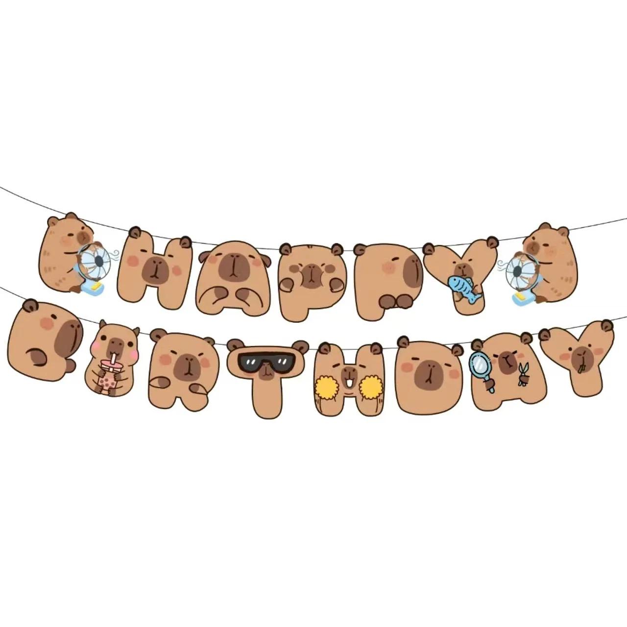 1set Cartoon Kapibala Happy Birthday Banner Capybara Hanging Garland for Kids Birthday Baby Shower Party Background Decor Party
1set Cartoon Kapibala Happy Birthday Banner Capybara Hanging Garland for Kids Birthday Baby Shower Party Background Decor Party