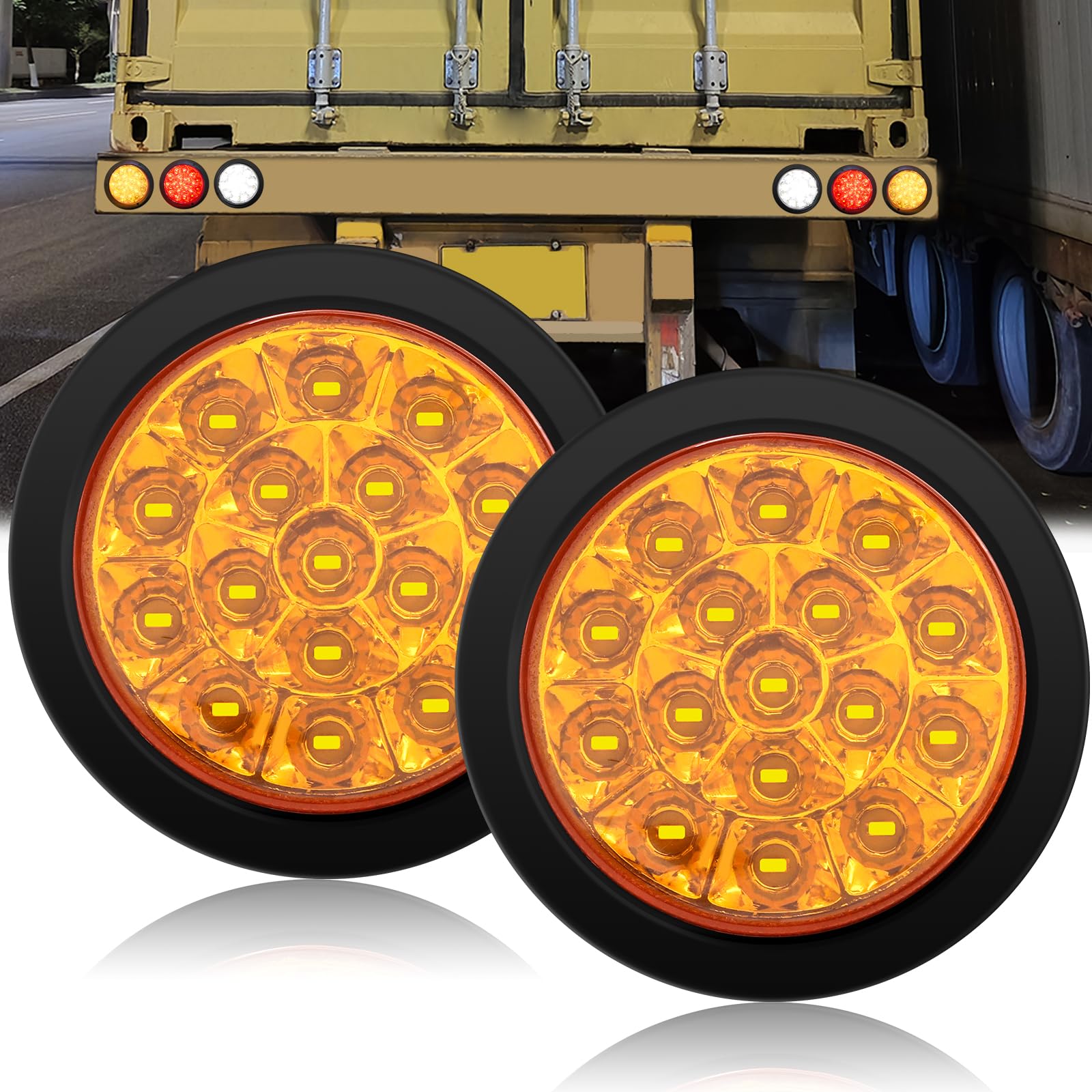 Ygmylandbb LED Truck Tail Lamp Trailer Tail Light Compatible with 12V and 24V Turn Signal Universal Round Truck Trailer Boat Tail Light Yellow Set of
Ygmylandbb LED Truck Tail Lamp Trailer Tail Light Compatible with 12V and 24V Turn Signal Universal Round Truck Trailer Boat Tail Light Yellow Set of