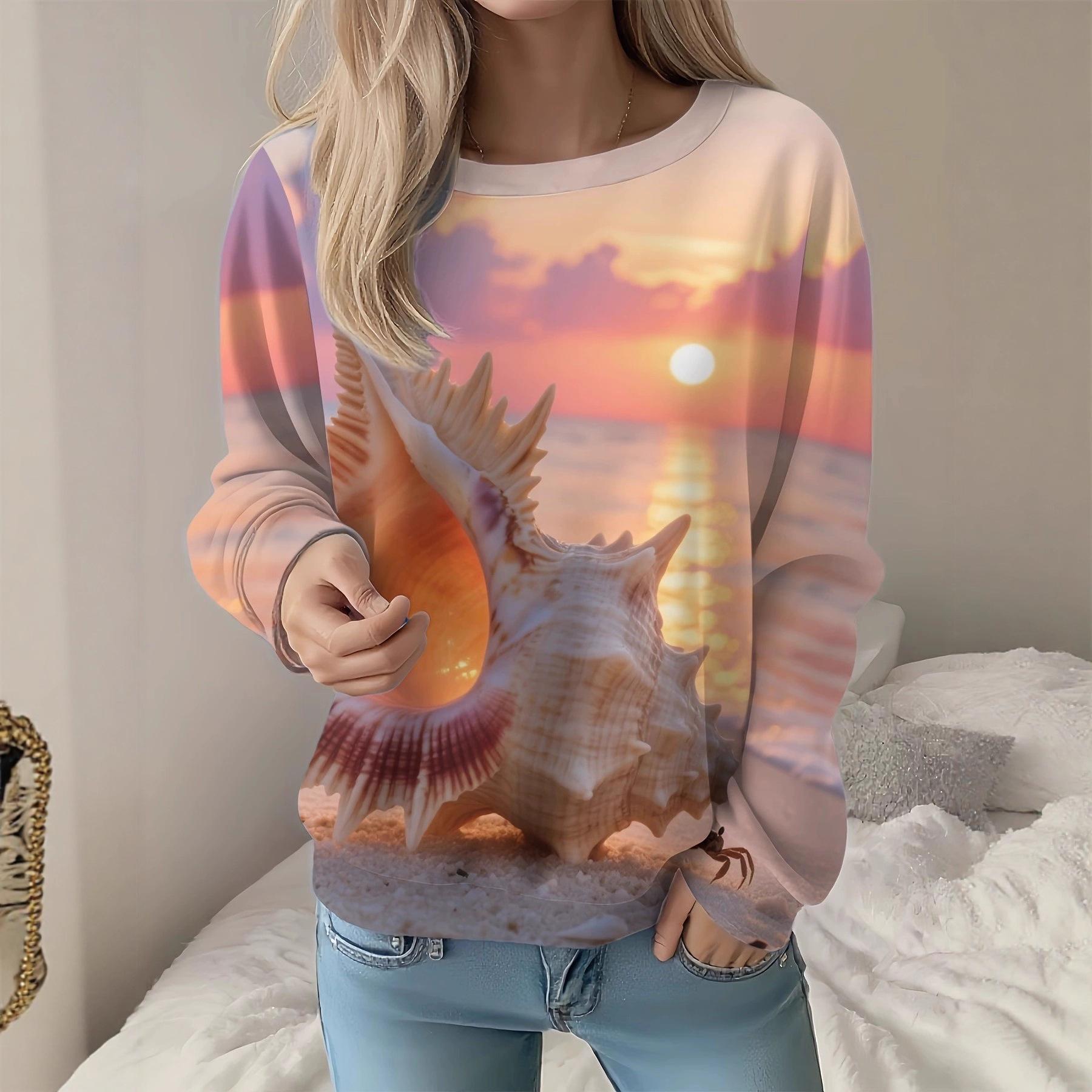 Морские животные Красочный 3D-принт Модный пуловер с круглым вырезом и длинными рукавами, удобный, повседневный, свободного кроя, больших размеров, женский 6XL
Морские животные Красочный 3D-принт Модный пуловер с круглым вырезом и длинными рукавами, удобный, повседневный, свободного кроя, больших размеров, женский 6XL