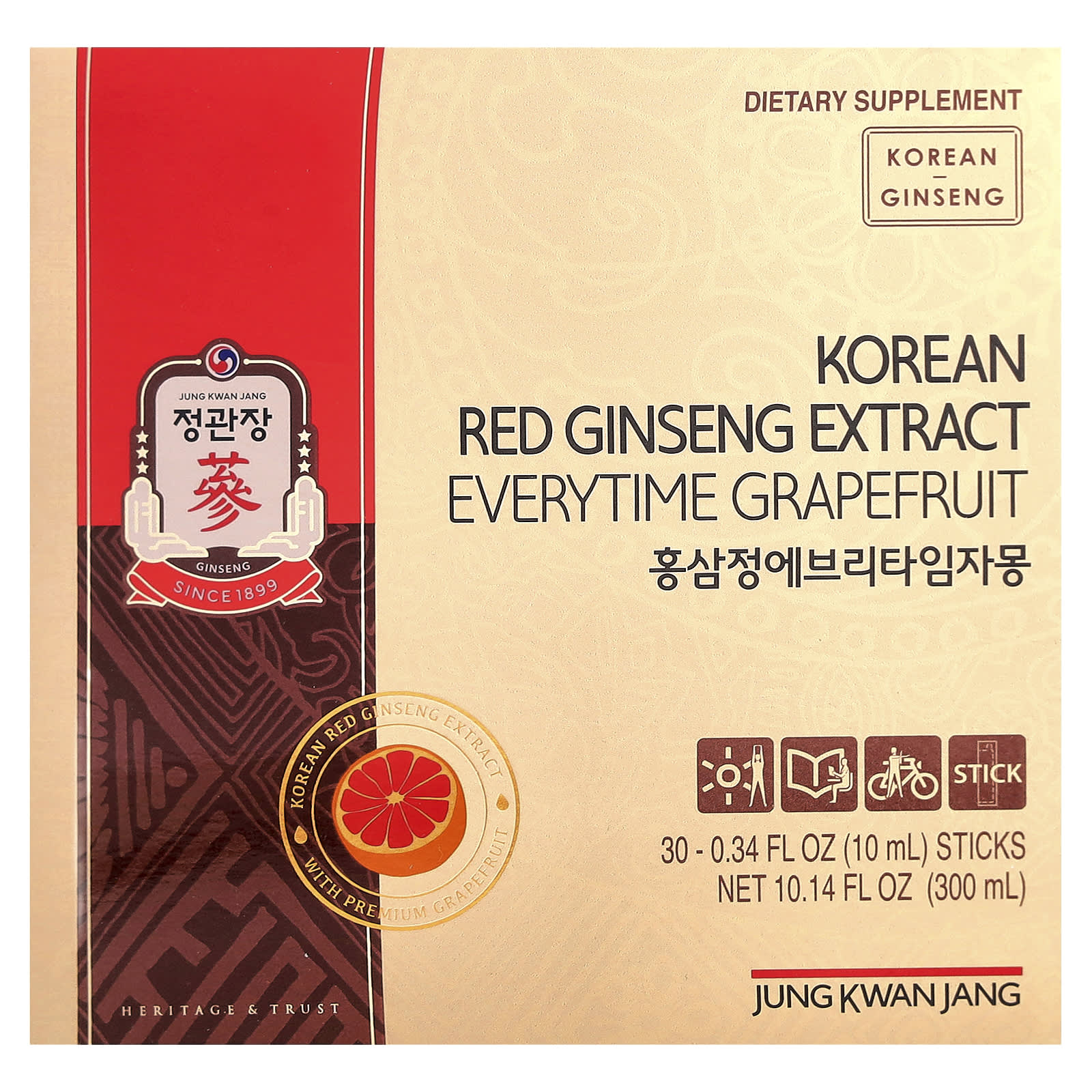 Korean Red Ginseng Extract, Everytime, Grapefruit, 30 Sticks, 10Ml (0.34Fl Oz) Each
Korean Red Ginseng Extract, Everytime, Grapefruit, 30 Sticks, 10Ml (0.34Fl Oz) Each
