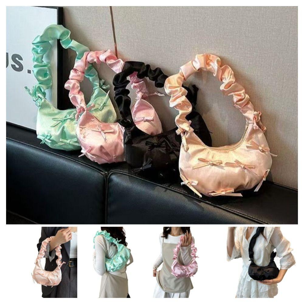 Ruffle Bow Pleated Armpit Bag Korean Style Women Underarm Handbag Drawstring Cloud Bag Ladies рожевий колір золота
Ruffle Bow Pleated Armpit Bag Korean Style Women Underarm Handbag Drawstring Cloud Bag Ladies рожевий колір золота