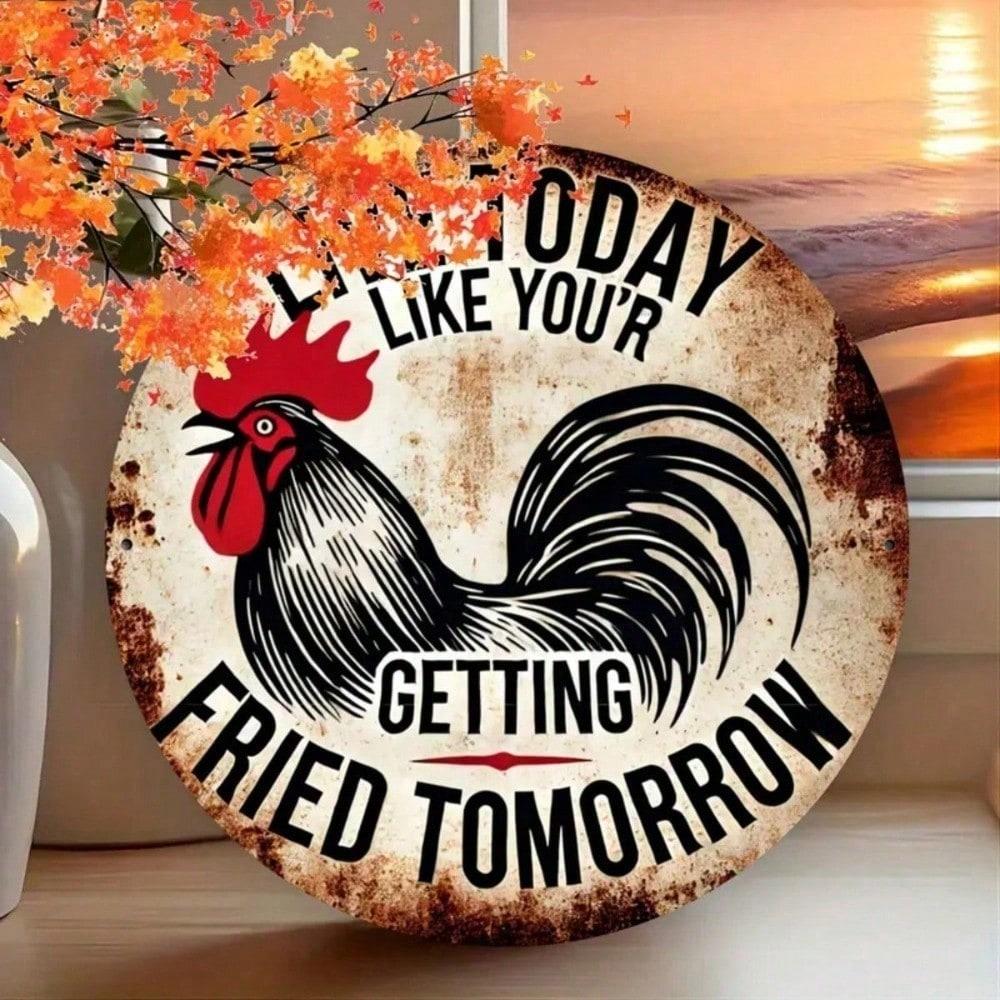 1pc 8 Inch Round Metal Rooster Sign Live Today Like Tomorrow Plaque Home Decor Cafe Bar Wall Art 20x20 різнокольоровий
1pc 8 Inch Round Metal Rooster Sign Live Today Like Tomorrow Plaque Home Decor Cafe Bar Wall Art 20x20 різнокольоровий