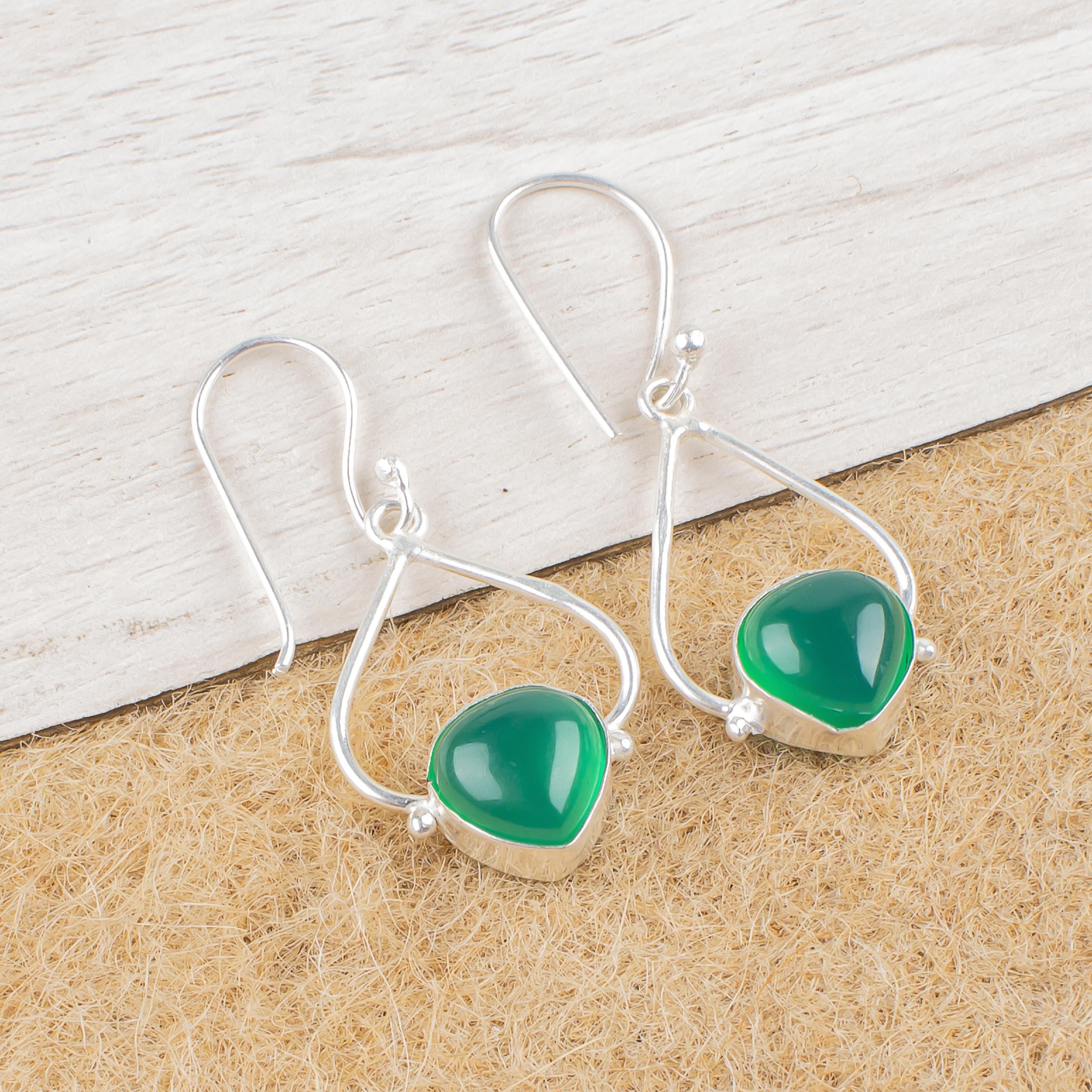 Green Onyx Cab Gemstone Earrings, 925 Solid Sterling Silver Jewelry, Handmade Beautiful Earrings For Wedding Gift 1.80 Inches зелений
Green Onyx Cab Gemstone Earrings, 925 Solid Sterling Silver Jewelry, Handmade Beautiful Earrings For Wedding Gift 1.80 Inches зелений
